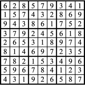 Answers to Previous Sudoku Puzzle