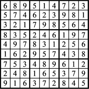 Answers to Previous Sudoku Puzzle