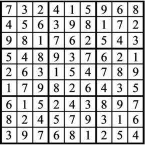 Answers to Previous Sudoku Puzzle