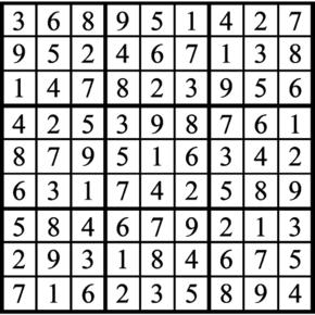 Answers to Previous Sudoku Puzzle