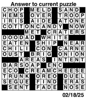 Answers to Previous Crossword