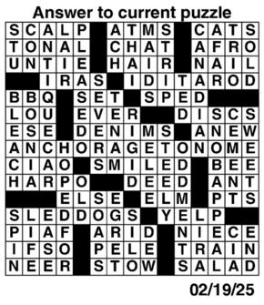 Answers to Previous Crossword