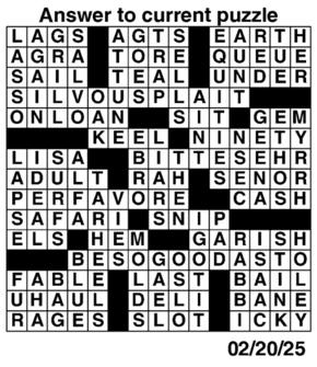 Answers to Previous Crossword