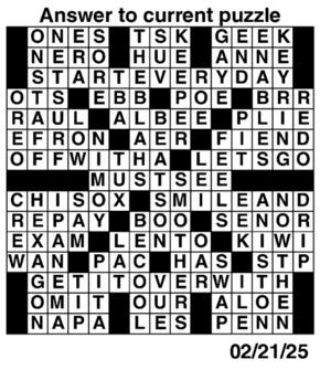 Answers to Previous Crossword