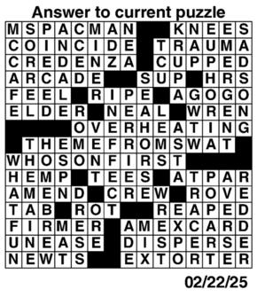 Answers to Previous Crossword