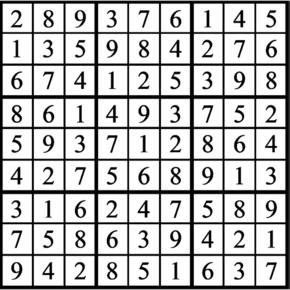 Answers to Previous Sudoku Puzzle