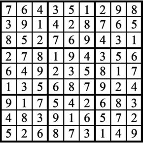 Answers to Previous Sudoku Puzzle