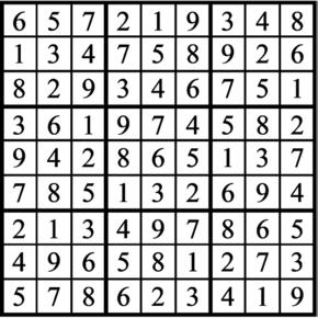 Answers to Previous Sudoku Puzzle