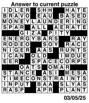 Answers to Previous Crossword