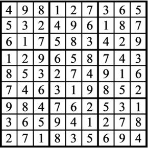 Answers to Previous Sudoku Puzzle