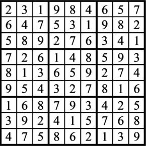 Answers to Previous Sudoku Puzzle