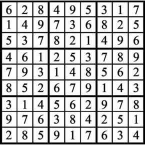 Answers to Previous Sudoku Puzzle