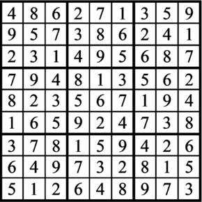 Answers to Previous Sudoku Puzzle