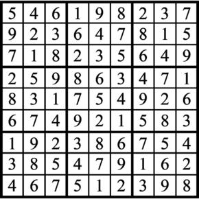 Answers to Previous Sudoku Puzzle