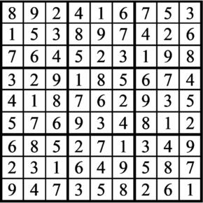 Answers to Previous Sudoku Puzzle