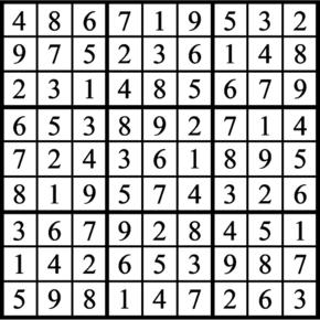 Answers to Previous Sudoku Puzzle