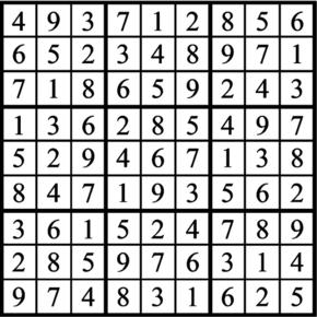 Answers to Previous Sudoku Puzzle