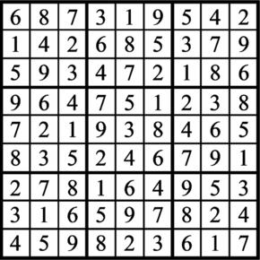 Answers to Previous Sudoku Puzzle