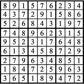 Answers to Previous Sudoku Puzzle