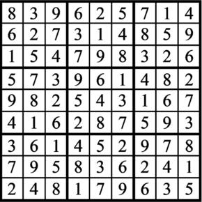 Answers to Previous Sudoku Puzzle