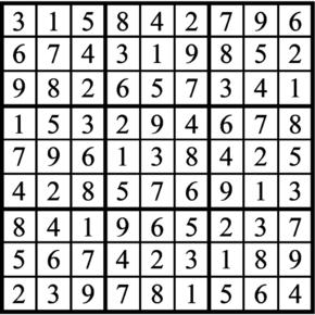 Answers to Previous Sudoku Puzzle