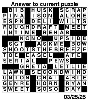 Answers to Previous Crossword