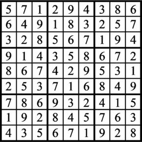 Answers to Previous Sudoku Puzzle