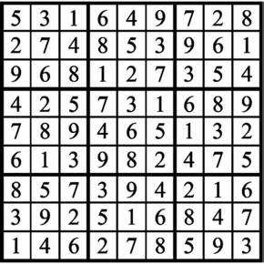 Answers to Previous Sudoku Puzzle