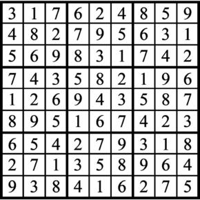 Answers to Previous Sudoku Puzzle