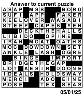 Answers to Previous Crossword