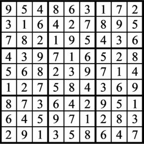 Answers to Previous Sudoku Puzzle
