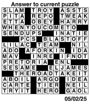 Answers to Previous Crossword