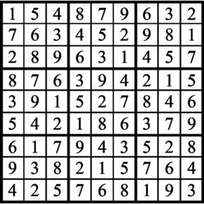 Answers to Previous Sudoku Puzzle