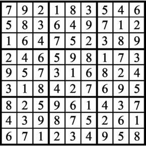 Answers to Previous Sudoku Puzzle