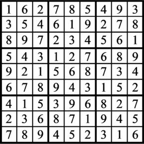 Answers to Previous Sudoku Puzzle