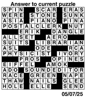 Answers to Previous Crossword