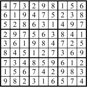 Answers to Previous Sudoku Puzzle