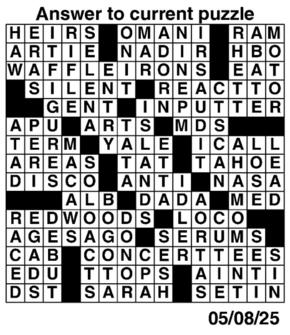 Answers to Previous Crossword