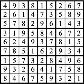 Answers to Previous Sudoku Puzzle