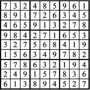 Answers to Previous Sudoku Puzzle