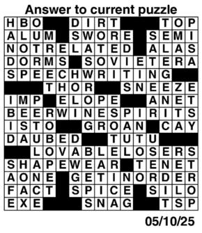 Answers to Previous Crossword