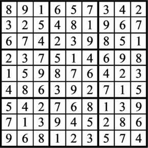 Answers to Previous Sudoku Puzzle
