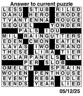 Answers to Previous Crossword