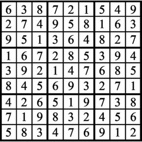 Answers to Previous Sudoku Puzzle
