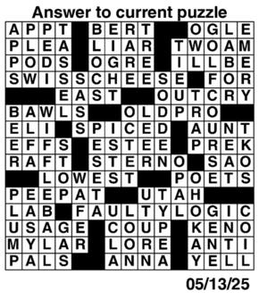 Answers to Previous Crossword