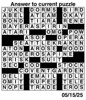 Answers to Previous Crossword