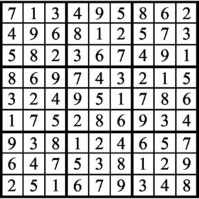 Answers to Previous Sudoku Puzzle