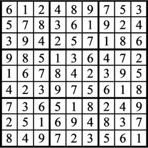 Answers to Previous Sudoku Puzzle