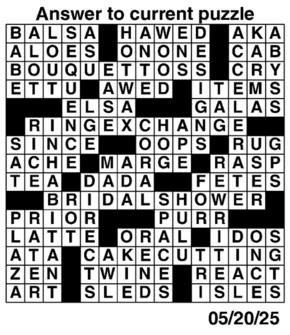 Answers to Previous Crossword