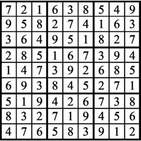 Answers to Previous Sudoku Puzzle